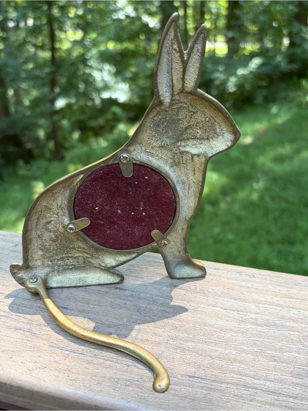 Vintage Solid Brass Bunny Rabbit Picture Frame Cottage Core French Country